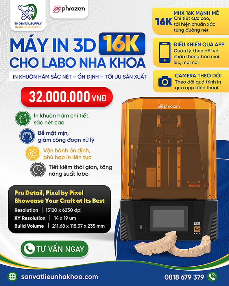 MÁY IN 3D NHA KHOA PHROZEN SONIC MIGHTY REVO 16K