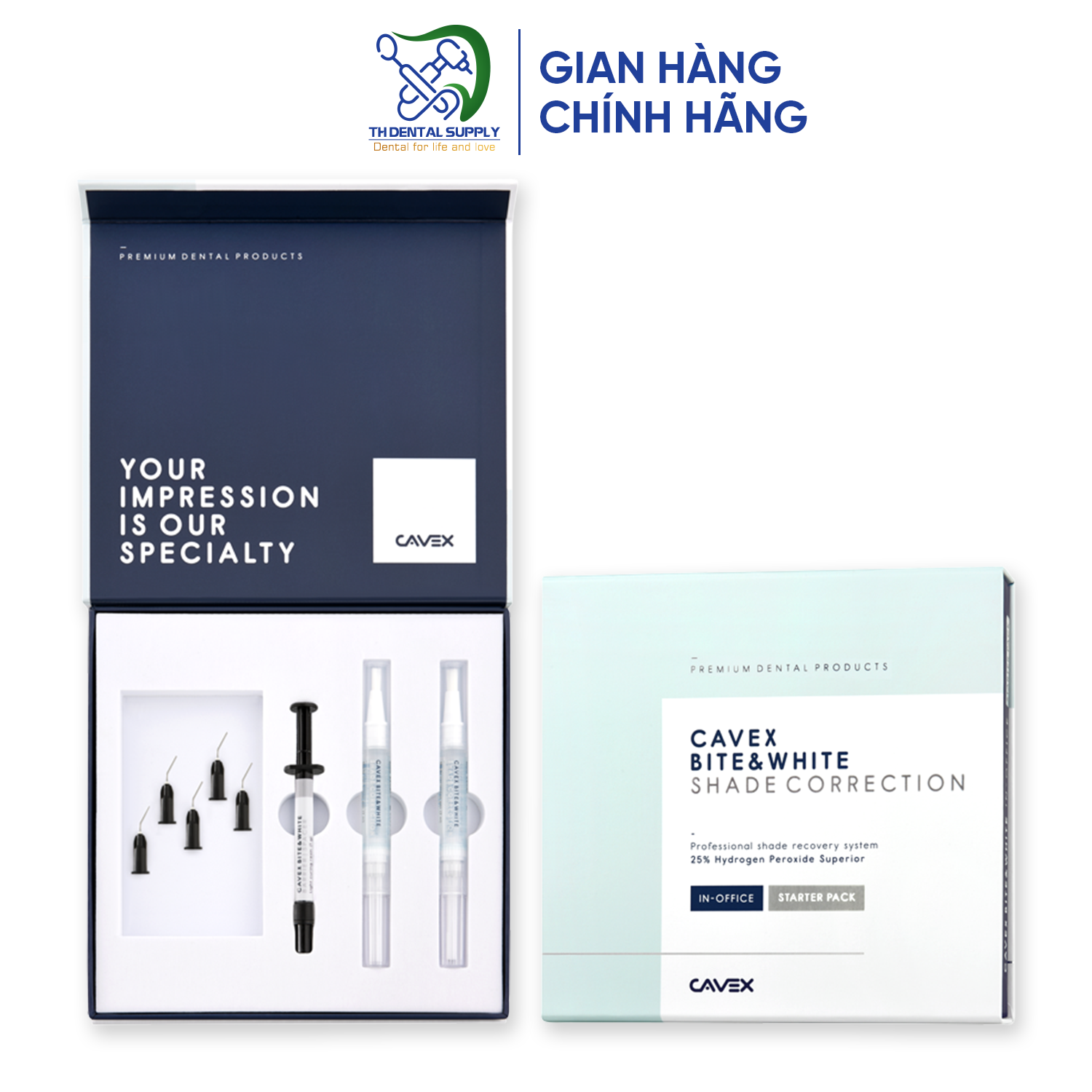 Tẩy trắng răng tại ghế Cavex Bite&White Shade Correction Starter Pack (KIT cho 2 bệnh nhân)
