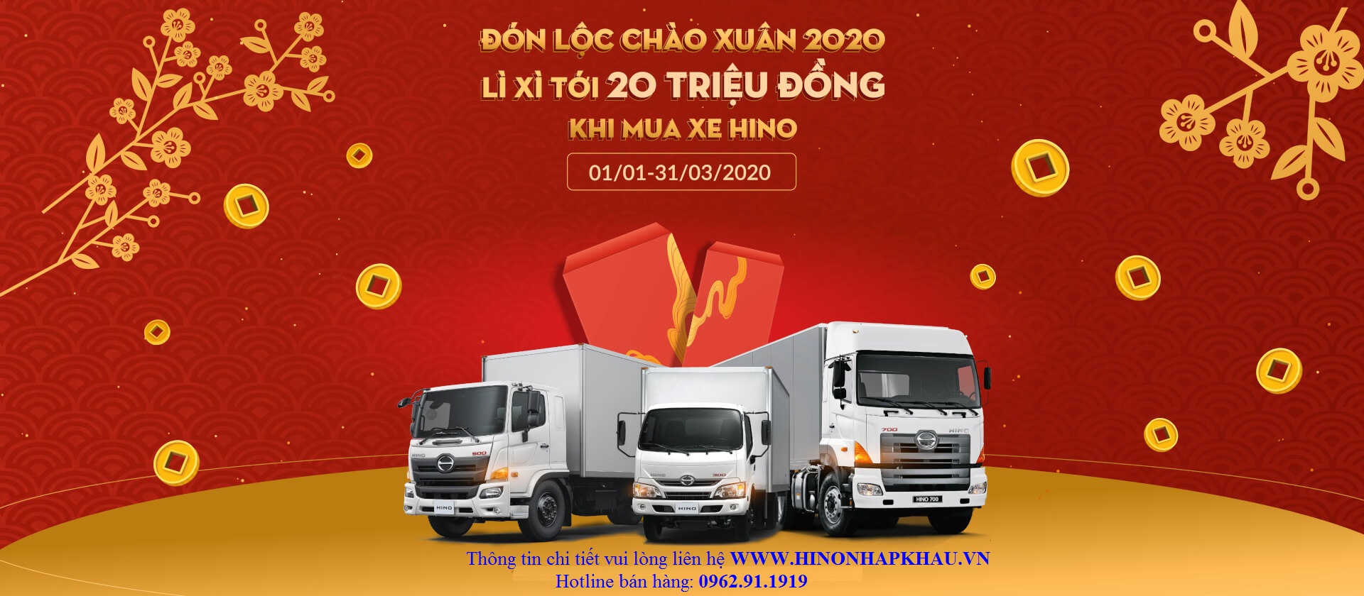 CHƯƠNG TRÌNH KHUYẾN MẠI XE TẢI HINO THÁNG 1, THÁNG 2, THÁNG 3 NĂM 2020