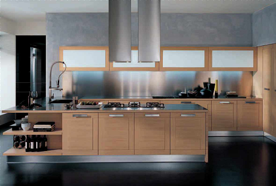 Mẫu tủ bếp chữ I chất liệu Lacquer