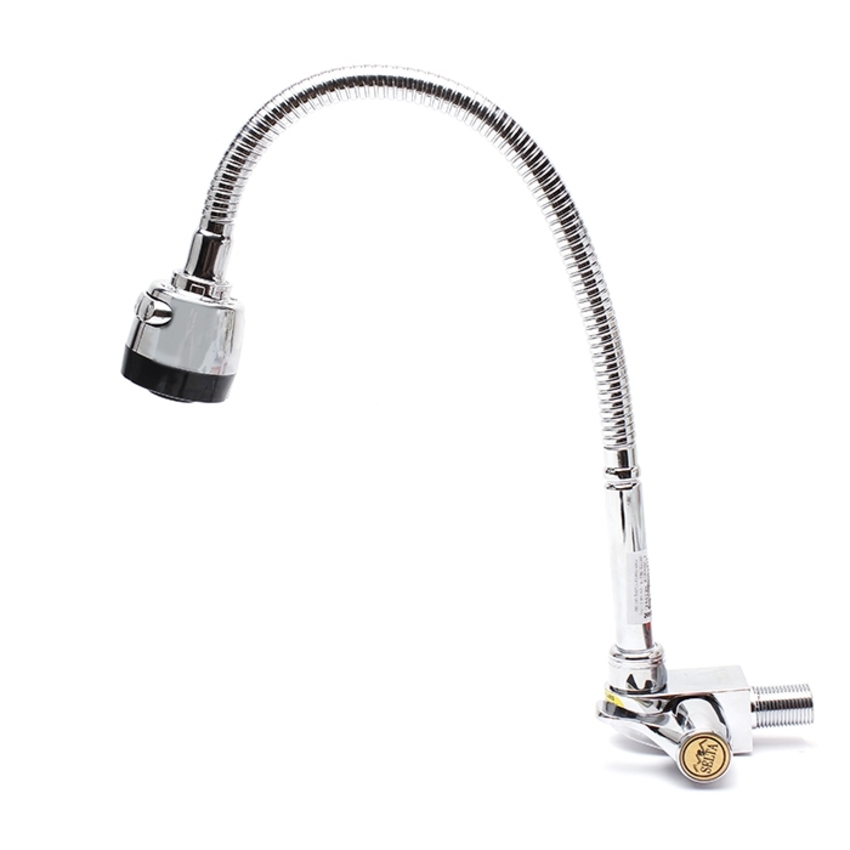 Vòi rửa bát mềm cắm tường Mishop Selta (Màu inox)