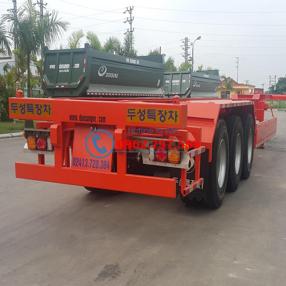 Sơ mi rơ mooc chở container dạng cổ cò: 45 feet, 3 trục
