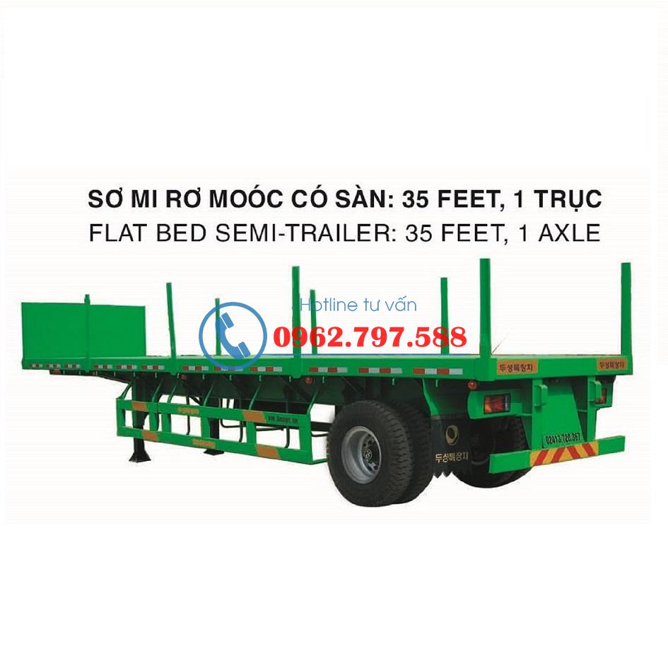 Sơ mi rơ mooc tải dạng sàn 35 feet, 1 trục