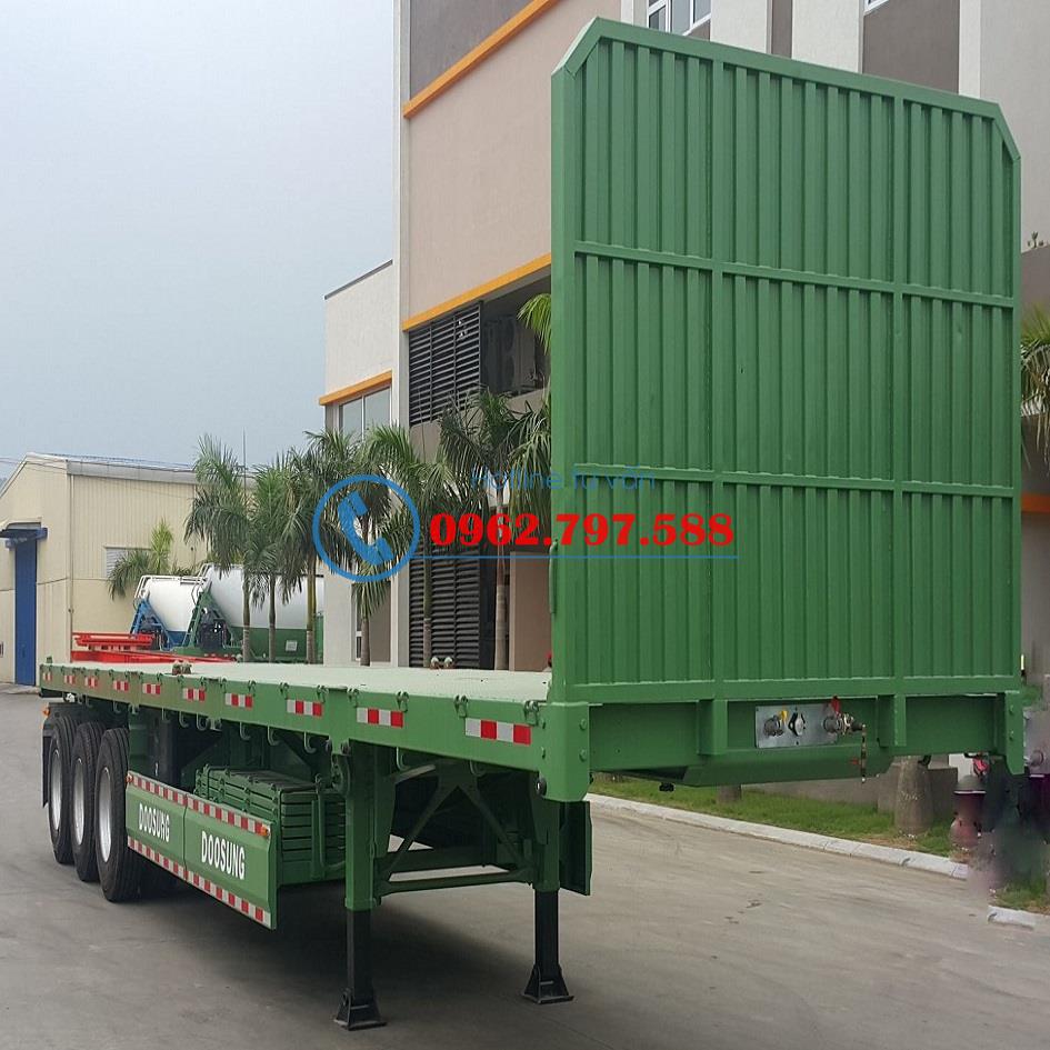 Sơ mi rơ mooc sàn 40 Feet, 3 trục có thành lửng