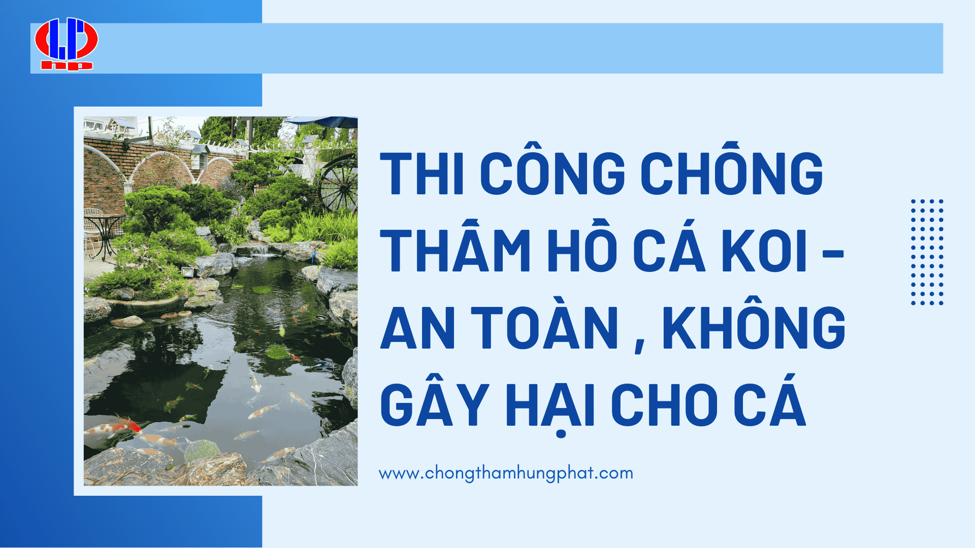 Thi Công Chống Thấm Hồ Cá Koi – An Toàn, Không Gây Hại Cho Cá
