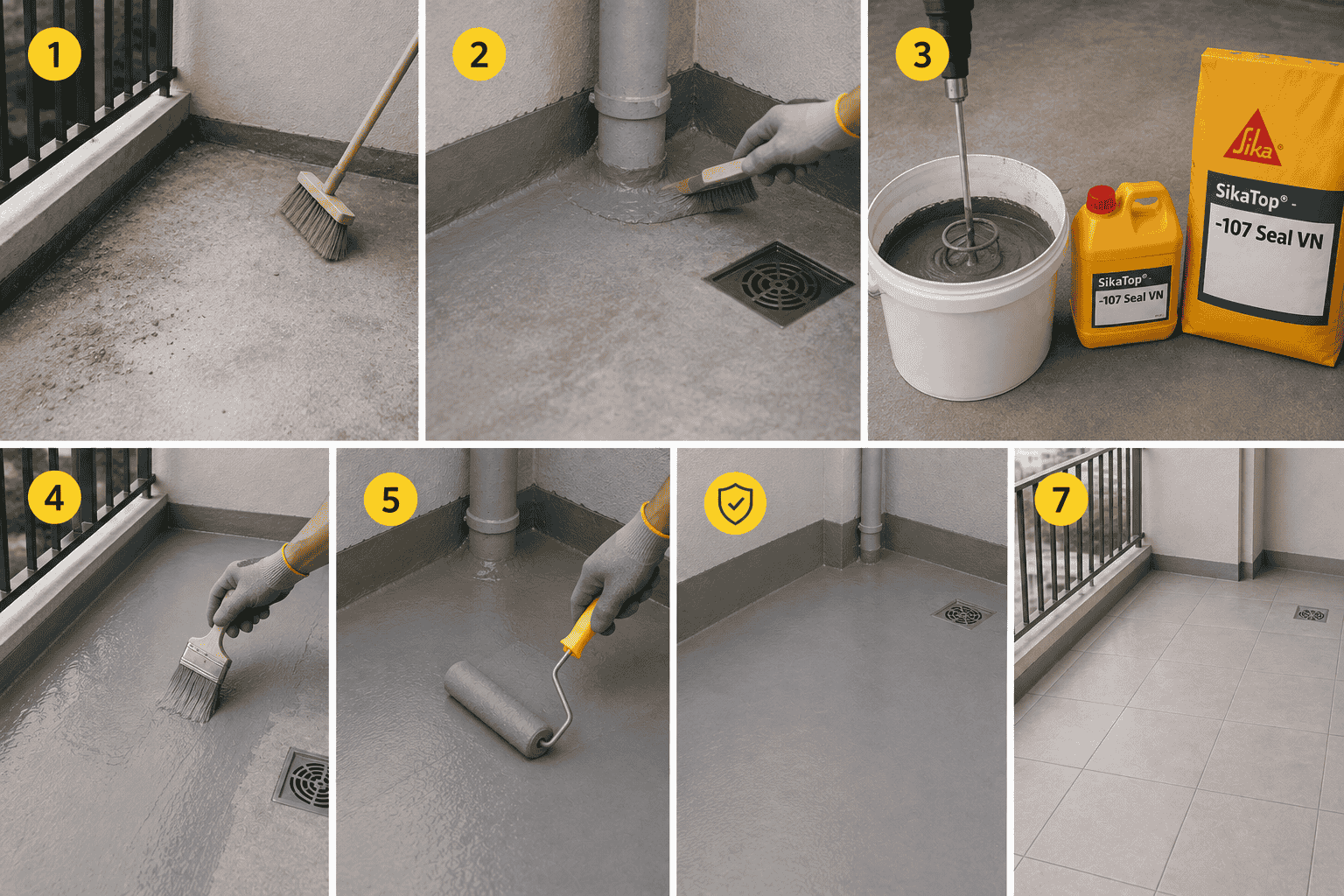 Hướng Dẫn Chống Thấm Ban Công Bằng Sika Đúng Kỹ Thuật