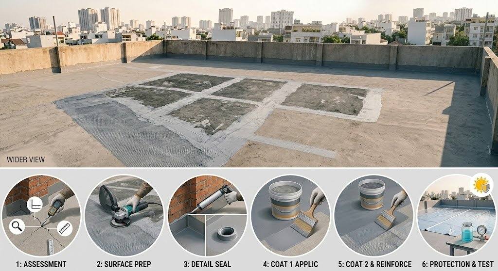 Thi Công Chống Thấm Sân Phơi Hiệu Quả, Đúng Kỹ Thuật