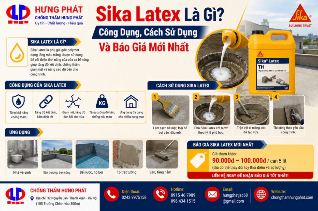 Sika Latex Là Gì? Công Dụng, Cách Sử Dụng Và Báo Giá Mới Nhất