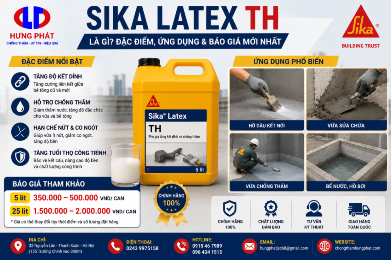 Sika Latex TH Là Gì? Đặc Điểm, Ứng Dụng Và Báo Giá Mới Nhất