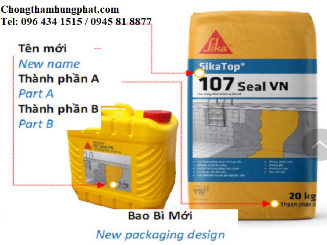 Thông báo thay đổi tên và bao bì sản phẩm Sikatop seal 107 VN sang Sikatop 107 seal