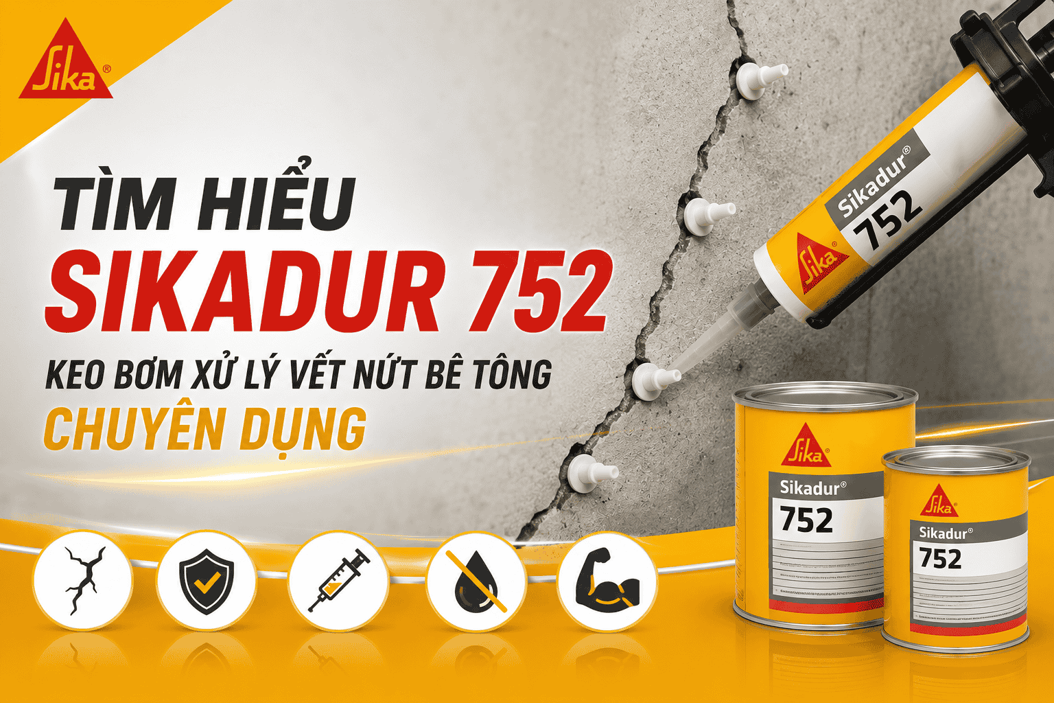 Tìm Hiểu Sikadur 752: Keo Bơm Xử Lý Vết Nứt Bê Tông Chuyên Dụng