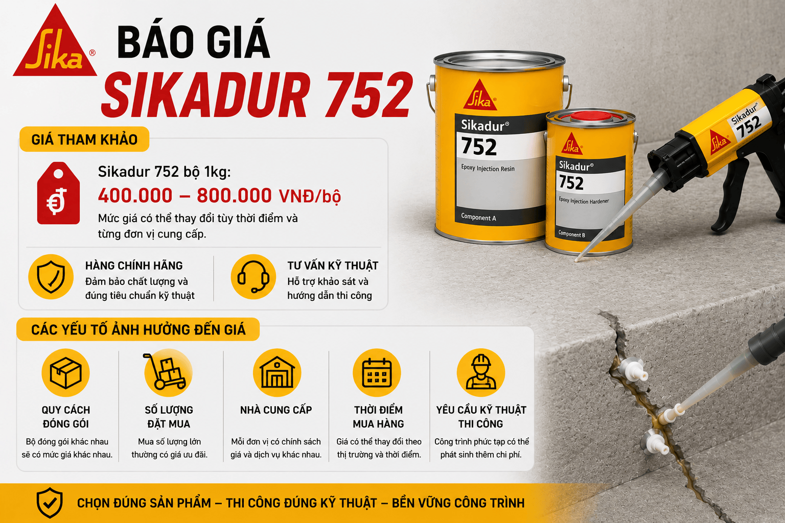 Báo giá Sikadur 752 mới nhất