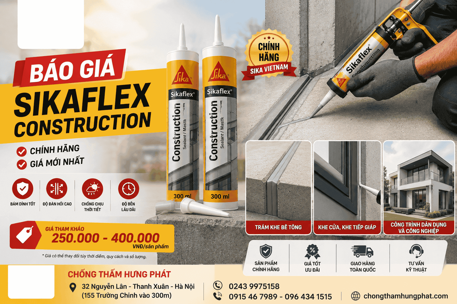 Báo giá Sikaflex Construction mới nhất