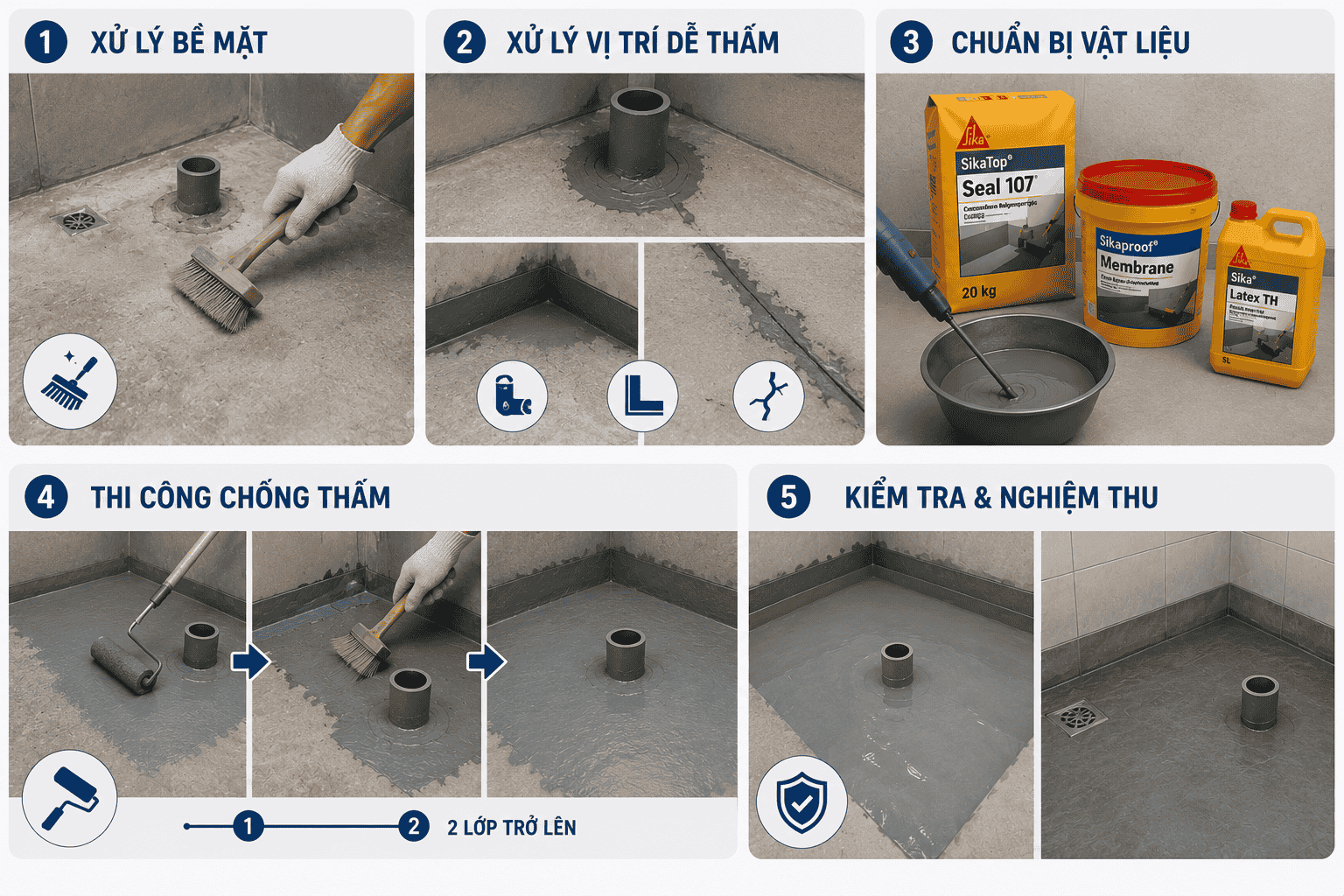 cách chống thấm sàn nhà vệ sinh hiệu quả