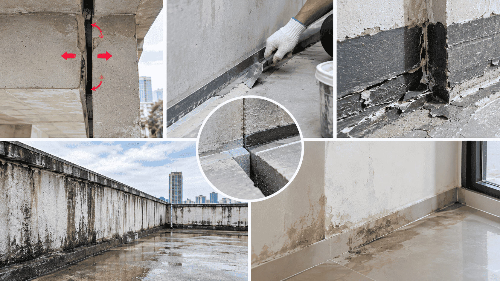 Nguyên nhân khiến khe tiếp giáp bị thấm nước