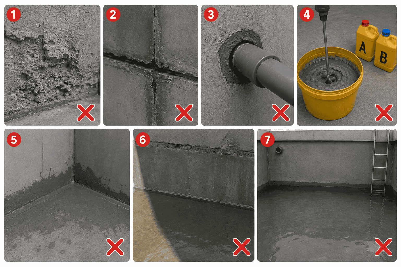 Những lỗi thường gặp khi chống thấm bể nước bằng Sika