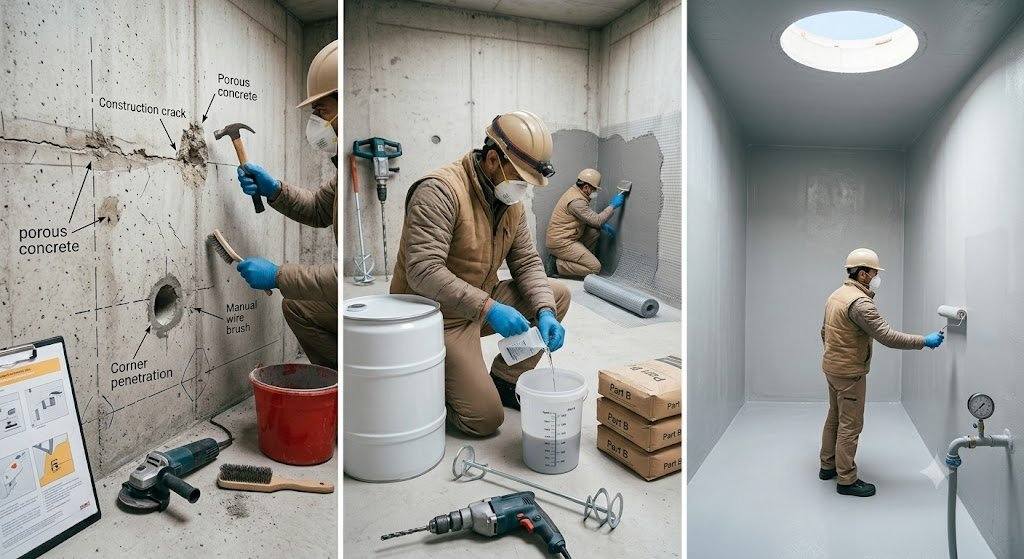 Quy trình chống thấm bể nước sinh hoạt
