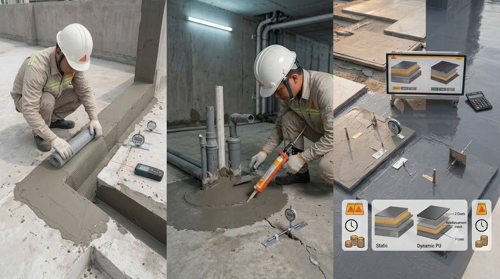So sánh định mức và chi phí SikaTop Seal 105 và 107