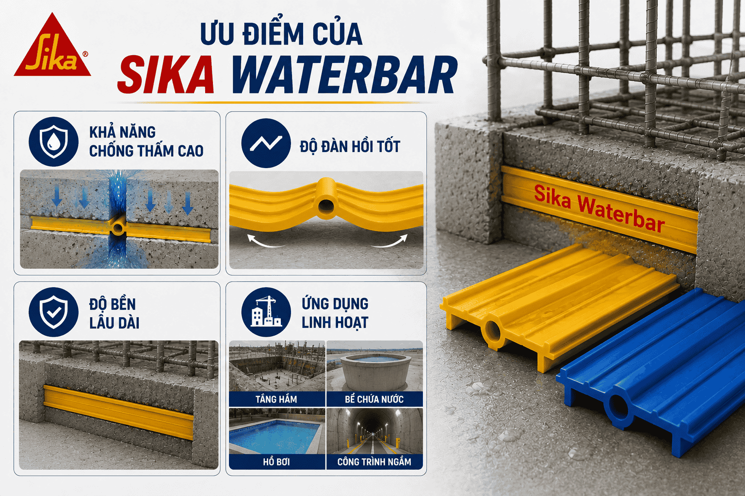 Ưu điểm của Sika Waterbar
