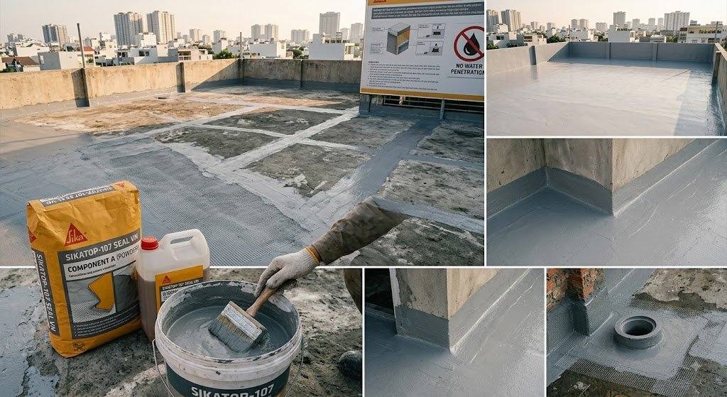 Vật liệu nào phù hợp để chống thấm sân phơi?