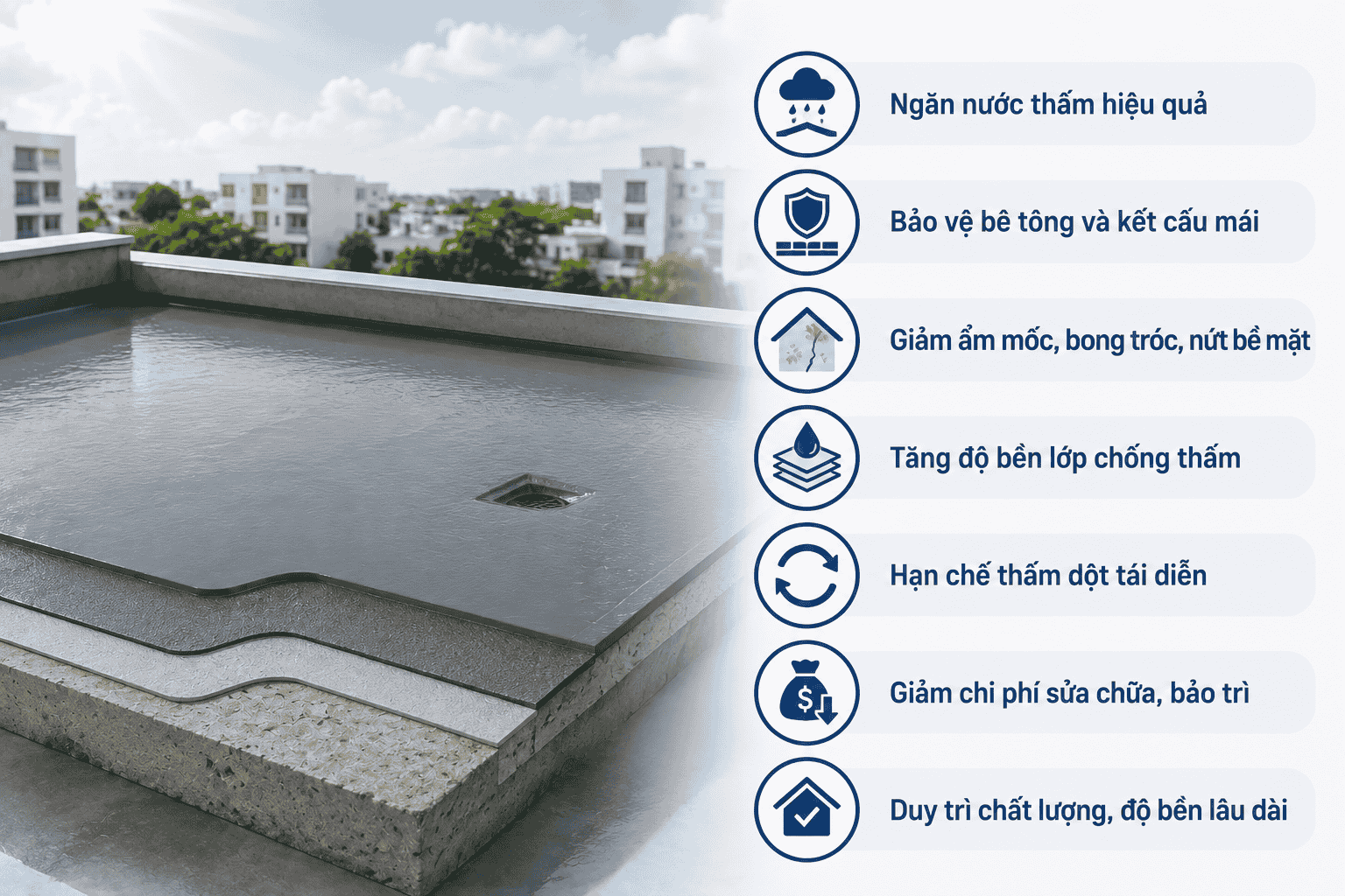 Vì sao cần thực hiện đúng quy trình chống thấm mái nhà?