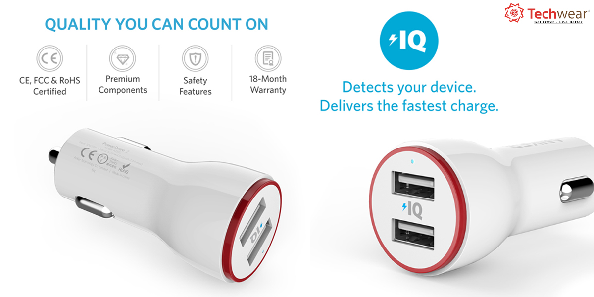 Sạc Xe hơi Anker PowerDrive 2 Cổng 24W