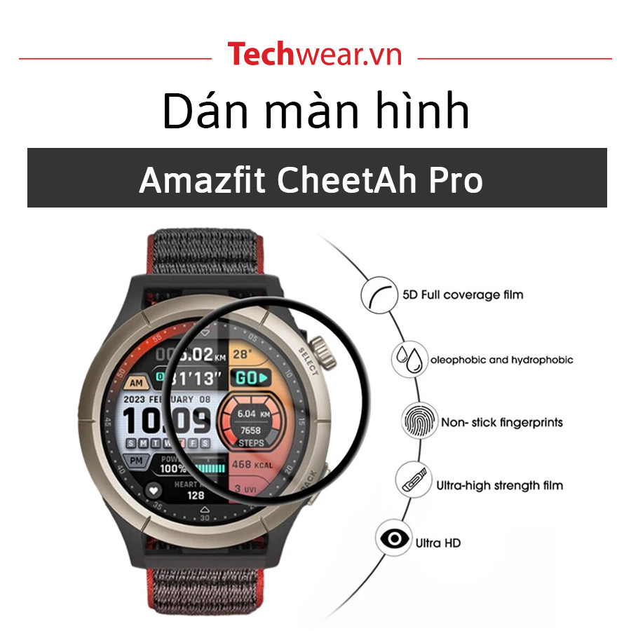 Dán màn hình đồng hồ Amazfit Cheetah Pro tại Techwear.vn