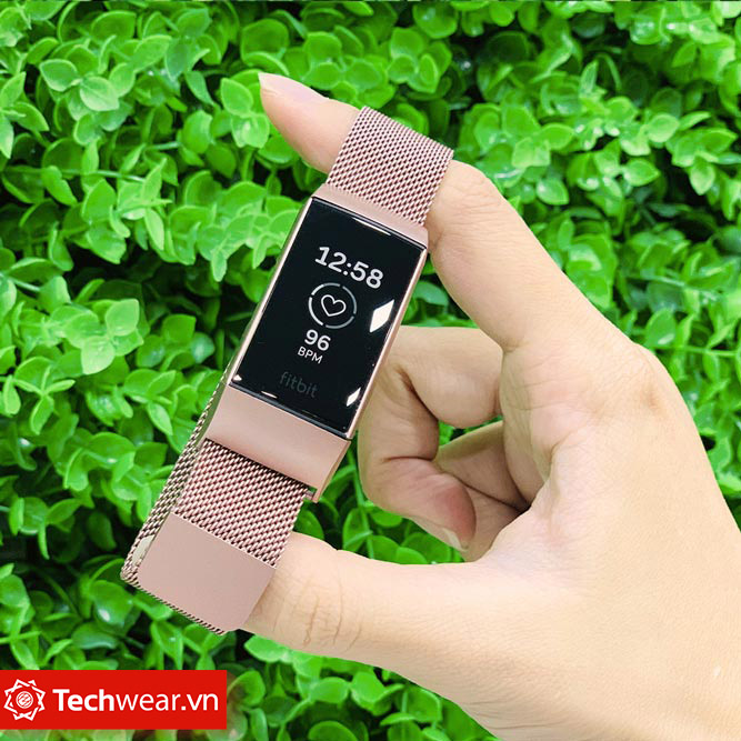 Dây thép lưới cao cấp đồng hồ Fitbit Charge 4 | Charge 3