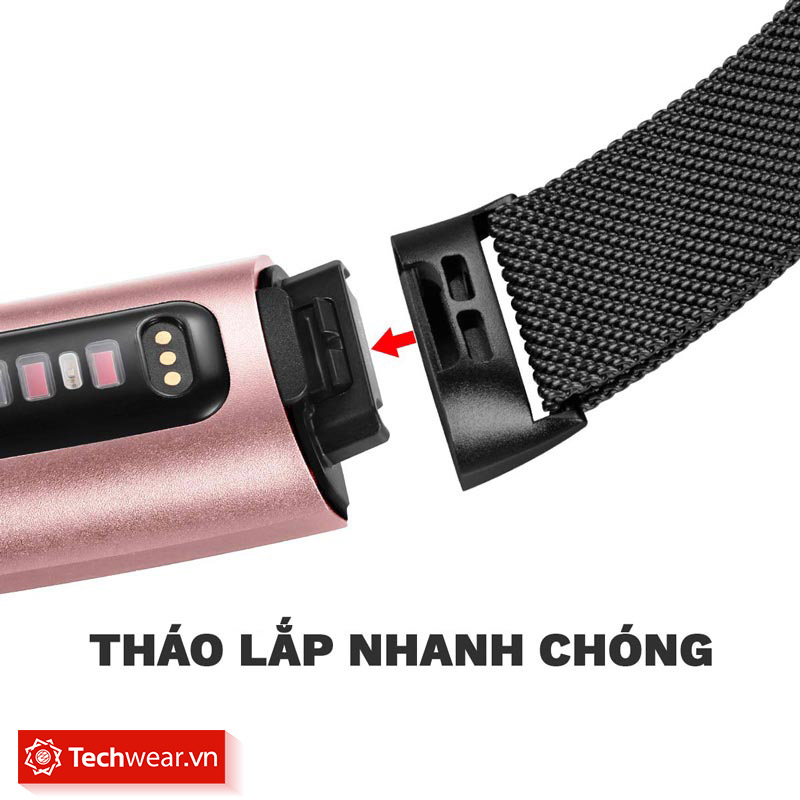 Dây thép lưới cao cấp đồng hồ Fitbit Charge 4 | Charge 3