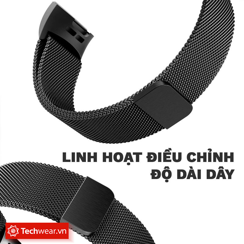 Dây thép lưới cao cấp đồng hồ Fitbit Charge 4 | Charge 3