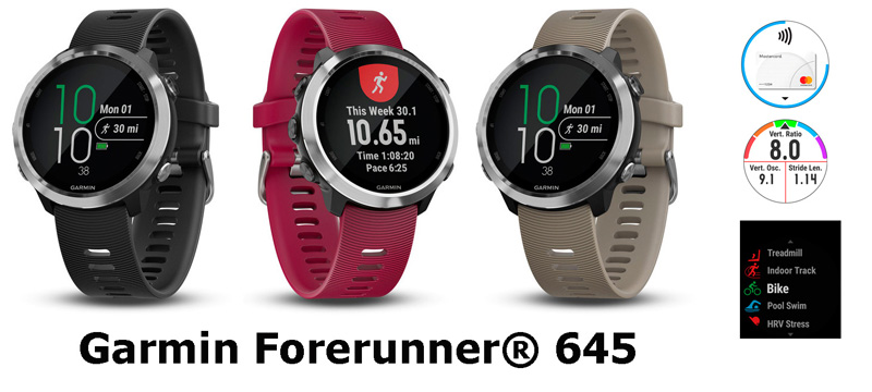 đồng hồ chạy bộ GPS Garmin Forerunner 645 Music