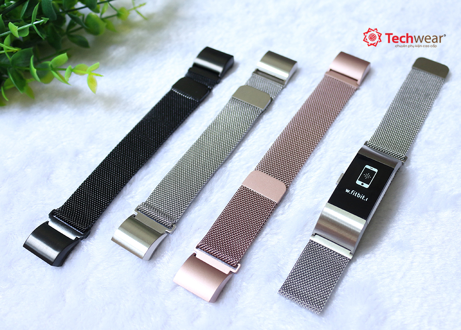 quai thép cho đồng hồ fitbit charge 2