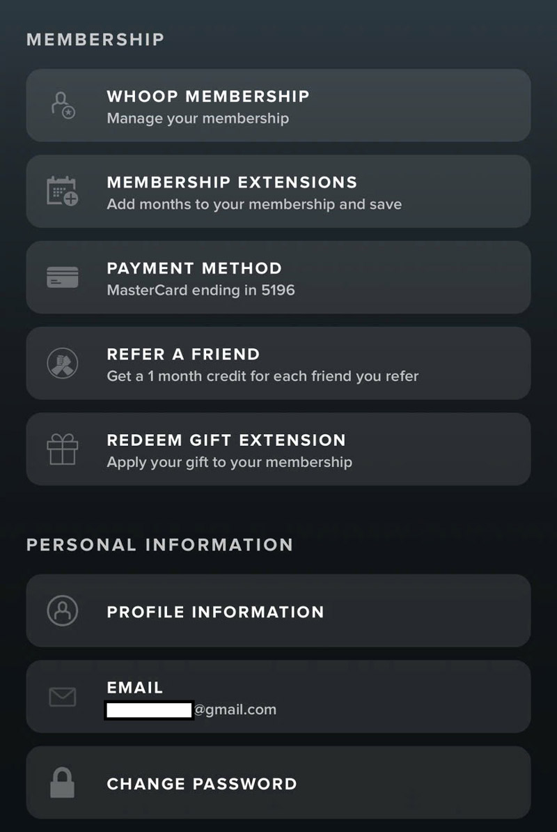 Tài khoản WHOOP Membership còn hạn – Đổi email / Dùng ngay
