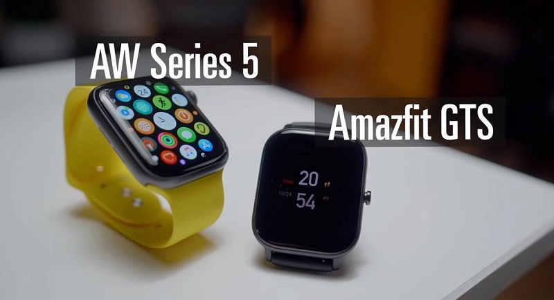 So sánh đồng hồ Huami Amazfit GTS và Apple Watch Series 5