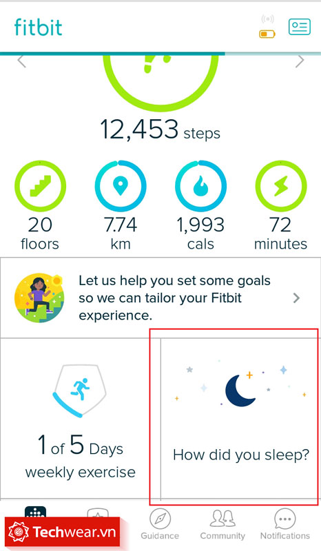 thiết bị theo dõi giấc ngủ Fitbit Garmin