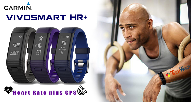 Cảm biến nhịp tim kết hợp định vị GPS trên Garmin Vivosmart HR +