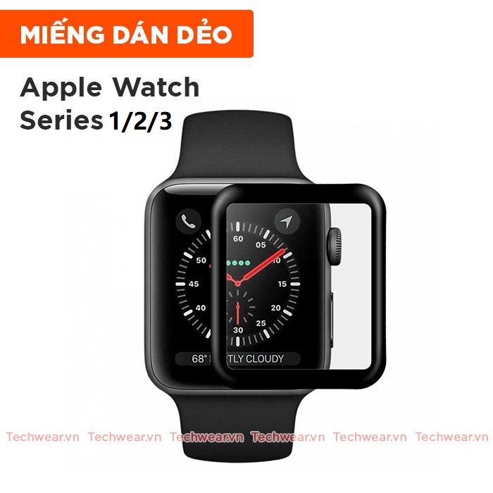 Miếng dán màn hình full viền cho Apple Watch Series 1/2/3