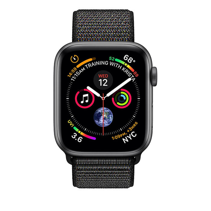 Apple Watch Series 4 Space Gray Aluminum Case with Black Sport Band | TechWear.vn