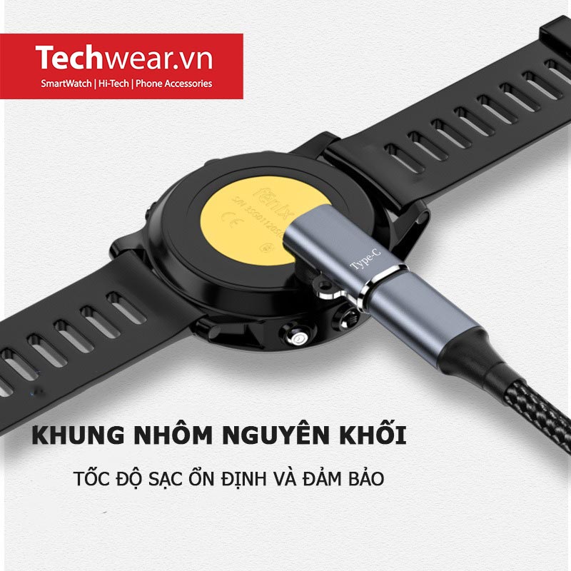 Techwear.Vn Đầu chuyển đổi sạc Type-C sang sạc Garmin 