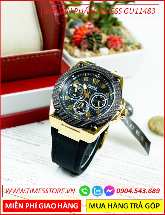 dong-ho-cap-doi-guess-mat-chronograph-vang-gold-day-silicone-timesstore-vn