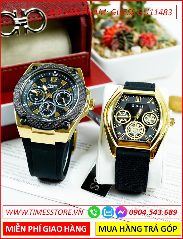 dong-ho-cap-doi-guess-mat-chronograph-vang-gold-day-silicone-timesstore-vn