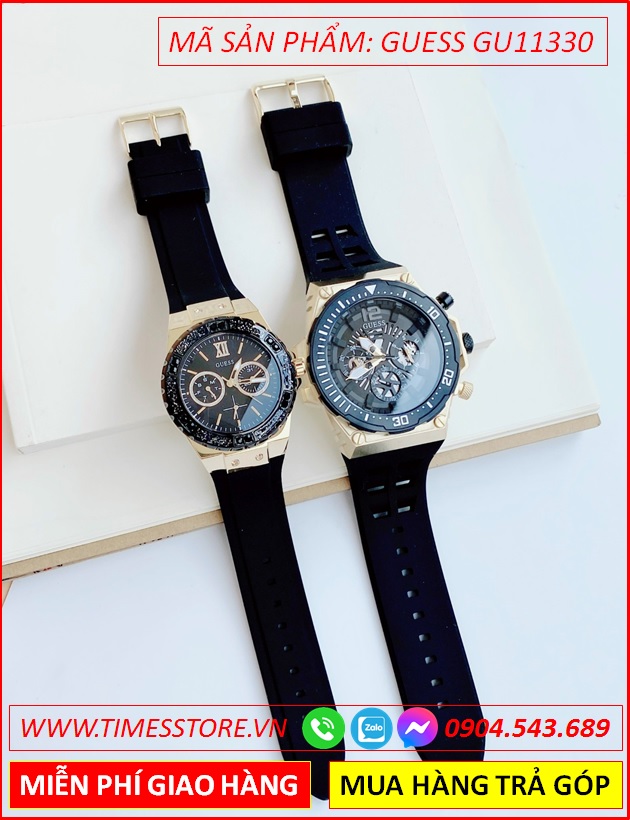 dong-ho-cap-doi-guess-mat-tron-chronograph-full-den-day-cao-su-thoi-trang-dep-gia-re-timesstore-vn