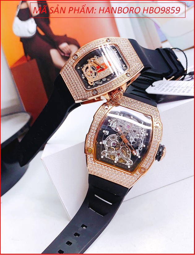 dong-ho-cap-doi-hanboro-automatic-dinh-da-rose-gold-day-silicone-timesstore-vn