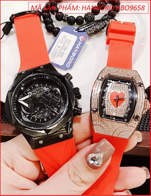 dong-ho-cap-doi-hanboro-automatic-mat-luc-giac-day-silicone-do-timesstore-vn