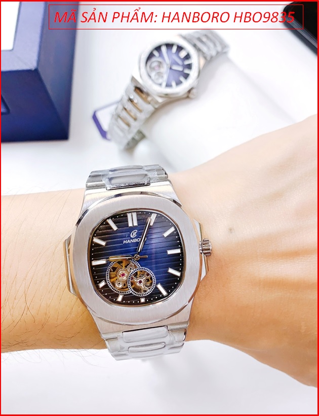 dong-ho-cap-doi-hanboro-tua-patek-philippe-mat-xanh-day-kim-loai-timesstore-vn