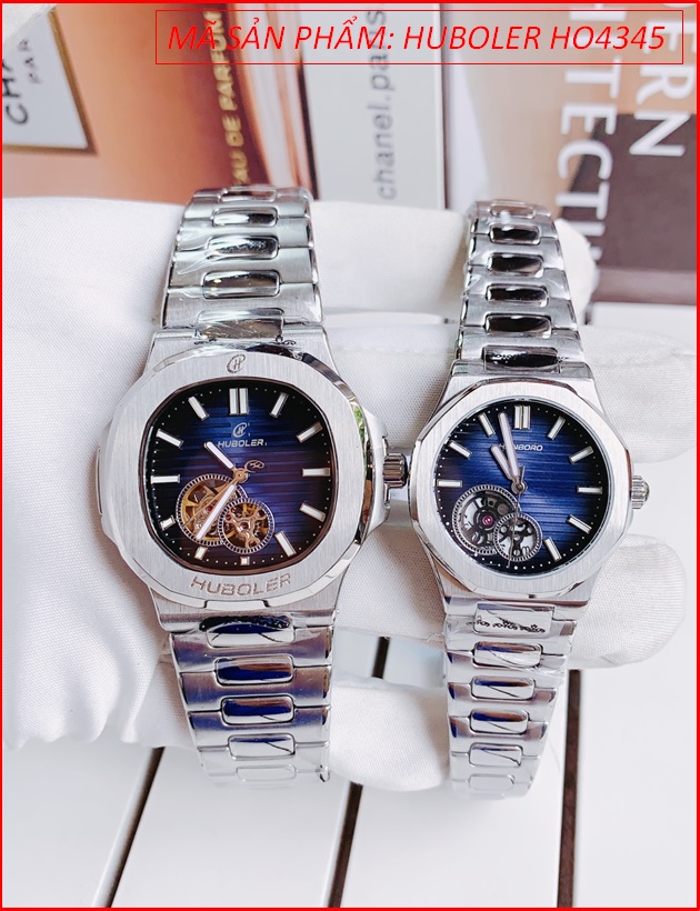 dong-ho-cap-doi-huboler-by-hanboro-automatic-tua-patek-philippe-mat-vuong-xanh-day-kim-loai-silver-chinh-hang-dep-gia-re-timesstore-vn