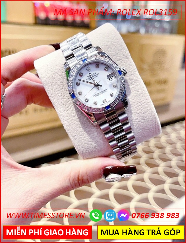 dong-ho-cap-doi-rolex-f1-oyster-datejust-mat-trang-day-kim-loai-timesstore-vn