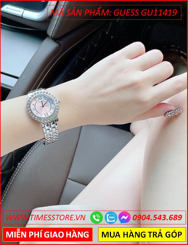 Wow Đẹp quá❤️Đồng Hồ Nữ Guess Swarovski Dây Kim Loại