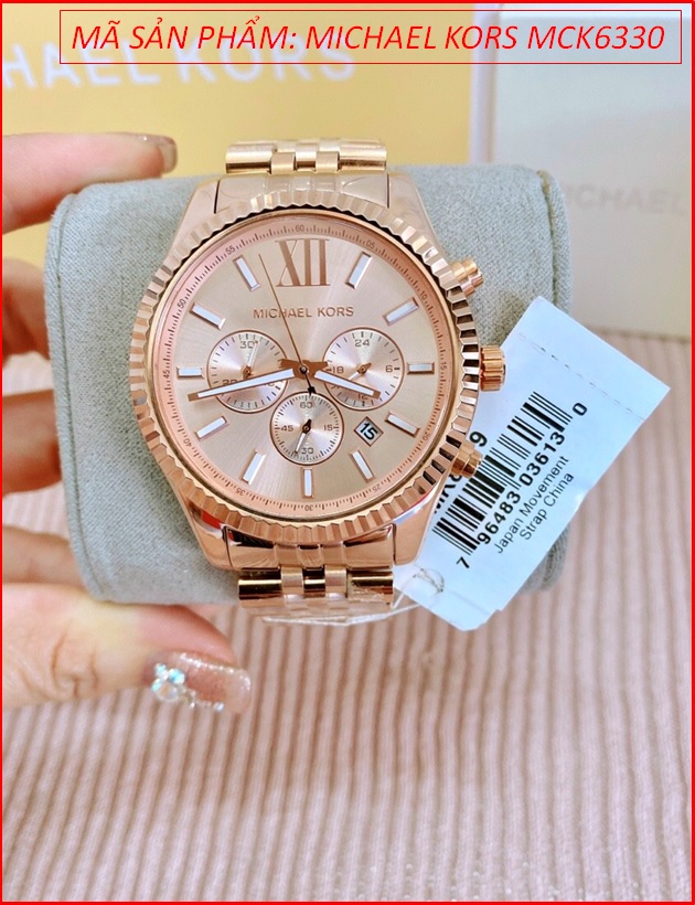 Michael Kors Runway Chronograph Quartz Gold Dial Ladies Watch MK7323