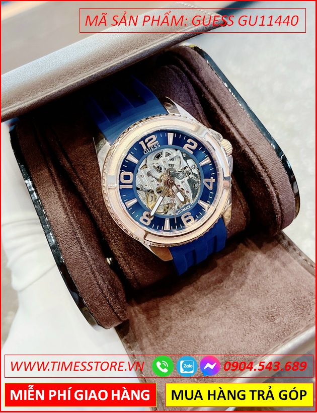 dong-ho-nam-guess-blue-skeleton-analogue-automatic-day-silicone-xanh-timesstore-vn